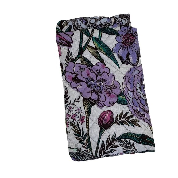 NWT Vera Bradley Iconic Double Eye Case Lavender Meadow Floral Pattern Cotton - Picture 2 of 5
